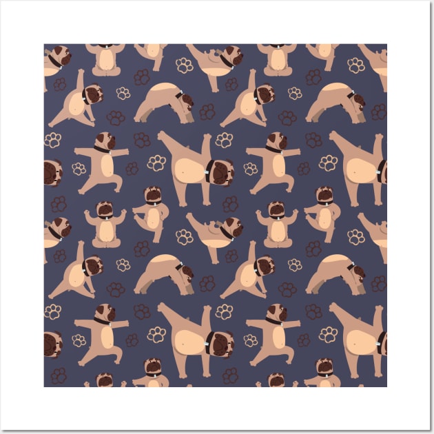 Little Dogs doing Yoga Cute Namaste Wall Art by From Mars